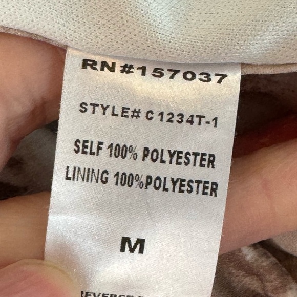 isalis Women's M Off the Shoulder 3/4 Sleeve Cropped Blouse Brown Off White Med - Picture 6 of 7